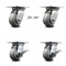 Service Caster 4 Inch Thermoplastic Rubber Swivel Caster Swivel Locks 2 Brakes SCC, 2PK SCC-35S420-TPRBF-BSL-2-SLB-2 - alternate 1
